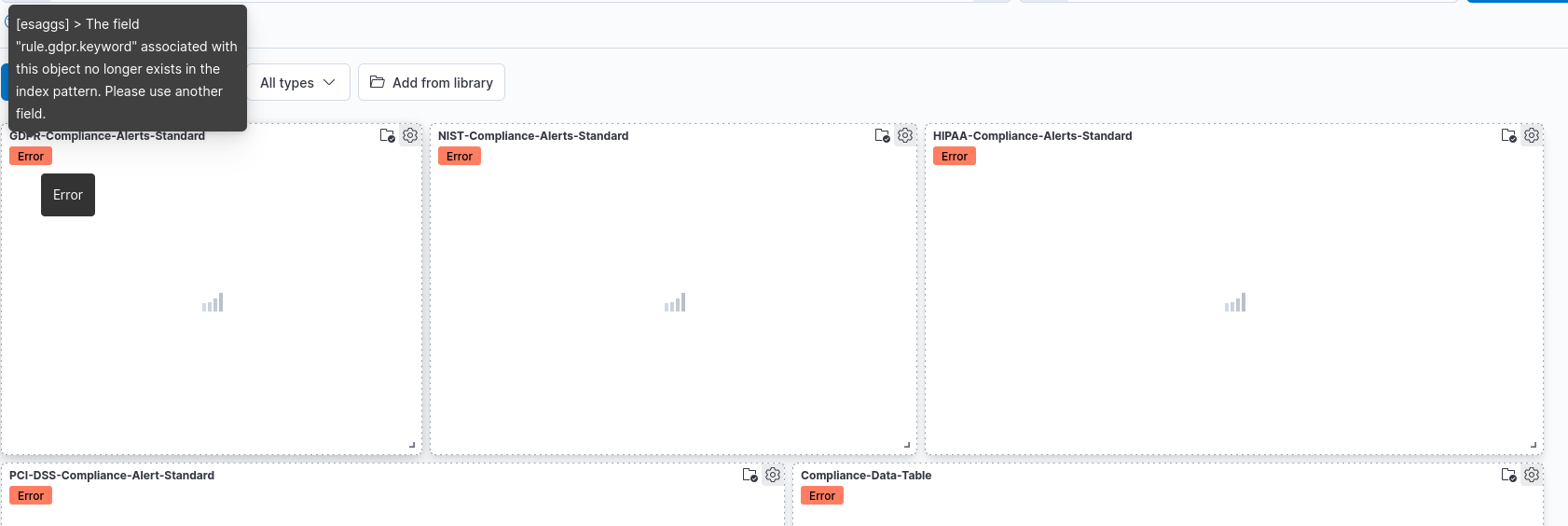 KOFE dashboard error